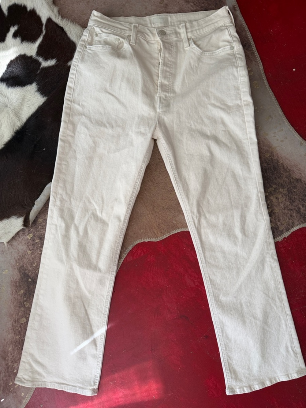 MOTHER Off-White Denim Jeans